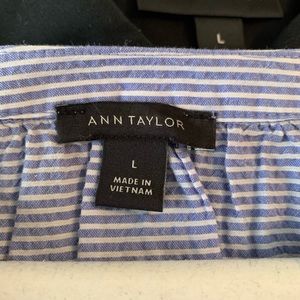 Ann Taylor blue and white blouse